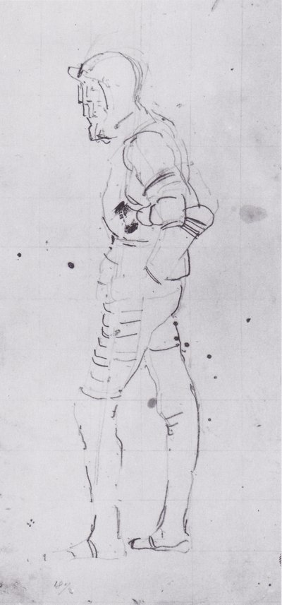 Standing Warrior Facing Left by Ferdinand Hodler